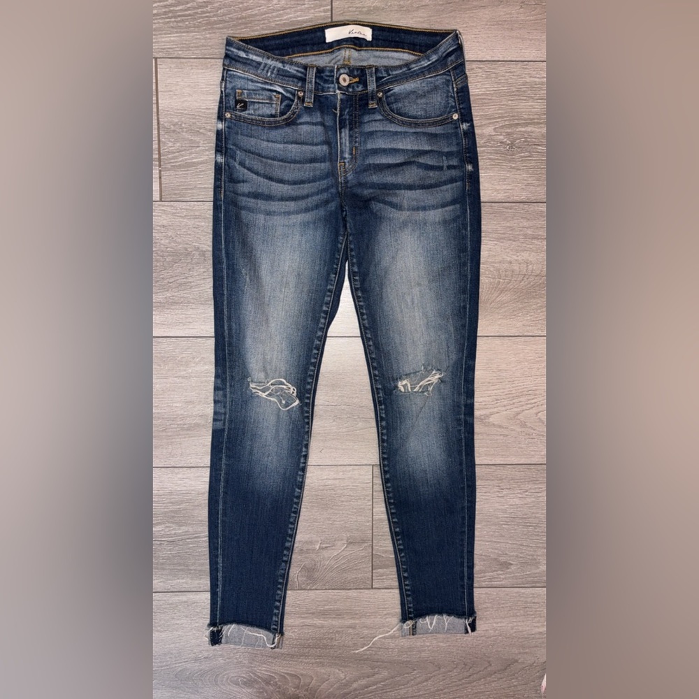 Kancan Size 5/26 Skinny Denim Jeans Distressed EUC